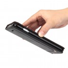 „Deluxe“ atverčiamas juodas odinis Apple iPhone 7 Plus (iPhone 8 Plus) dėklas - knygutė