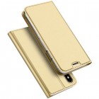 „Dux Ducis“ Skin serijos Apple iPhone X (iPhone Xs) auksinis odinis atverčiamas dėklas