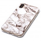 Apple iPhone X (iPhone Xs) „Marble“ kieto silikono TPU baltas dėklas - nugarėlė