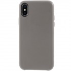 Soft Slim serijos Apple iPhone X (iPhone Xs) pilkas odinis dėklas - nugarėlė