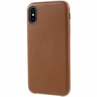 Soft Slim serijos Apple iPhone X (iPhone Xs) rudas odinis dėklas - nugarėlė