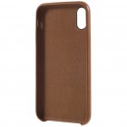 Soft Slim serijos Apple iPhone X (iPhone Xs) rudas odinis dėklas - nugarėlė