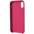 Soft Slim serijos Apple iPhone X (iPhone Xs) tamsiai rožinis odinis dėklas - nugarėlė