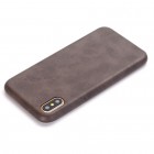 Slim Leather Apple iPhone X (iPhone Xs) tamsiai rudas odinis dėklas - nugarėlė