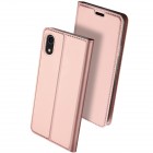 „Dux Ducis“ Skin serijos Apple iPhone Xr rožinis odinis atverčiamas dėklas