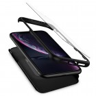 „Spigen“ Thin Fit 360 plastikinis Apple iPhone Xr juodas dėklas - nugarėlė + apsauginis ekrano stiklas