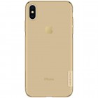 Apple iPhone Xs Max Nillkin Nature plonas rudas (permatomas) silikoninis TPU bespalvis dėklas