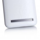 Asus Zenfone 2 5.5 (ZE550ML, ZE551ML) solidus atverčiamas baltas odinis dėklas - knygutė