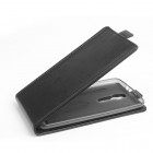 Asus Zenfone 2 5.0 (ZE500CL) klasikinis vertikaliai atverčiamas juodas odinis dėklas