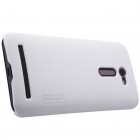 Asus Zenfone 2 5.0 (ZE500CL) Nillkin Frosted Shield baltas plastikinis dėklas + apsauginė ekrano plėvelė