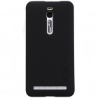 Asus Zenfone 2 5.5 (ZE550ML, ZE551ML) Nillkin Frosted Shield juodas plastikinis dėklas + apsauginė ekrano plėvelė