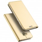„Dux Ducis“ Skin serijos Asus Zenfone 4 Selfie Pro (ZD552KL) auksinis odinis atverčiamas dėkla
