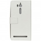 Asus Zenfone Go (ZB552KL) atverčiamas baltas odinis dėklas, knygutė - piniginė