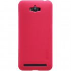 Asus Zenfone Max (ZC550KL) Nillkin Frosted Shield raudonas plastikinis dėklas + apsauginė ekrano plėvelė