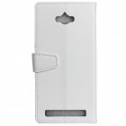 Asus Zenfone Max (ZC550KL) atverčiamas baltas odinis dėklas - piniginė