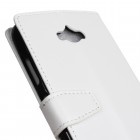 Asus Zenfone Max (ZC550KL) atverčiamas baltas odinis dėklas - piniginė