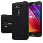 Asus Zenfone 2 Laser 5.0 (ZE500KL, ZE500KG) Nillkin Frosted Shield juodas plastikinis dėklas + apsauginė ekrano plėvelė