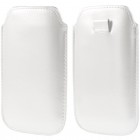 Balta odinė įmautė telefonui (L+ dydis)