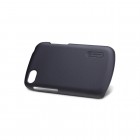 BlackBerry Q10 Nillkin Frosted Shield juodas plastikinis dėklas + apsauginė ekrano plėvelė