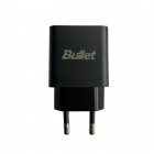 „Bullet“ juodas buitinis (sieninis) įkroviklis EU 3A (kelioninis, tinklo)