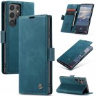 Samsung Galaxy S25 Ultra CaseMe Retro solidus atverčiamas žalias odinis dėklas - knygutė