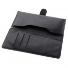 Universali atverčiama juoda odinė įmautė - piniginė (XL+ dydis)