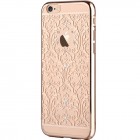 Apple iPhone 6s Plus Devia Crystal Baroque Swarovski plastikinis skaidrus permatomas auksinis dėklas su kristalais