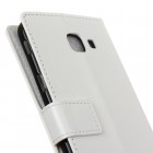 Samsung Galaxy J4+ atverčiamas baltas odinis dėklas - piniginė