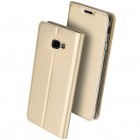 „Dux Ducis“ Skin serijos Samsung Galaxy J4+ auksinis odinis atverčiamas dėkla