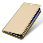 „Dux Ducis“ Skin serijos Samsung Galaxy J4+ auksinis odinis atverčiamas dėkla