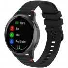 Wave išmaniojo laikrodžio (Samsung Galaxy Watch3, Gear, Watch GT) kieto silikono (TPU) juoda apyrankė
