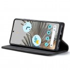 Google Pixel 7 Pro CaseMe Retro solidus atverčiamas juodas odinis dėklas - knygutė