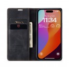 Google Pixel 9 Pro XL CaseMe Retro solidus atverčiamas juodas odinis dėklas - knygutė
