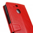 HTC 10 Evo atverčiamas raudonas odinis dėklas, knygutė - piniginė