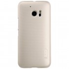 HTC 10 (Lifestyle) Nillkin Frosted Shield auksinis plastikinis dėklas + apsauginė ekrano plėvelė