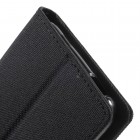 HTC Desire 626 „Mercury“ juodas odinis atverčiamas dėklas - piniginė