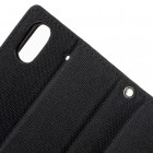HTC Desire 626 „Mercury“ juodas odinis atverčiamas dėklas - piniginė