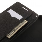 HTC Desire 820 „Mercury“ juodas odinis atverčiamas dėklas - piniginė