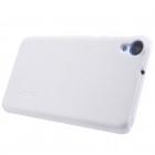 HTC Desire 820 Nillkin Frosted Shield baltas plastikinis dėklas + apsauginė ekrano plėvelė