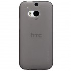 HTC One M8 Kieto silikono TPU dėklas - pilkas + apsauginė ekrano plėvelė