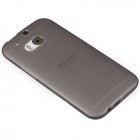 HTC One M8 Kieto silikono TPU dėklas - pilkas + apsauginė ekrano plėvelė