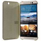 HTC One M9 Smart Dot View atverčiamas auksinis dėklas - knygutė