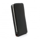 Atverčiamas vertikaliai HTC One M7 juodas odinis dėklas