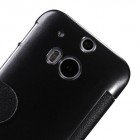 Nillkin Fresh HTC One M8 juodas odinis atverčiamas dėklas