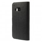 HTC One M9 atverčiamas juodas odinis dėklas - knygutė