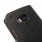 HTC One M9 atverčiamas juodas odinis dėklas - knygutė
