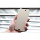 Rock Touch atverčiamas HTC One M9 auksinis odinis dėklas