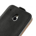 Atverčiamas HTC One mini juodas odinis dėklas