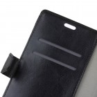 HTC U Play (Alpine) atverčiamas juodas odinis dėklas, knygutė - piniginė