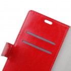 HTC U Play (Alpine) atverčiamas raudonas odinis dėklas, knygutė - piniginė